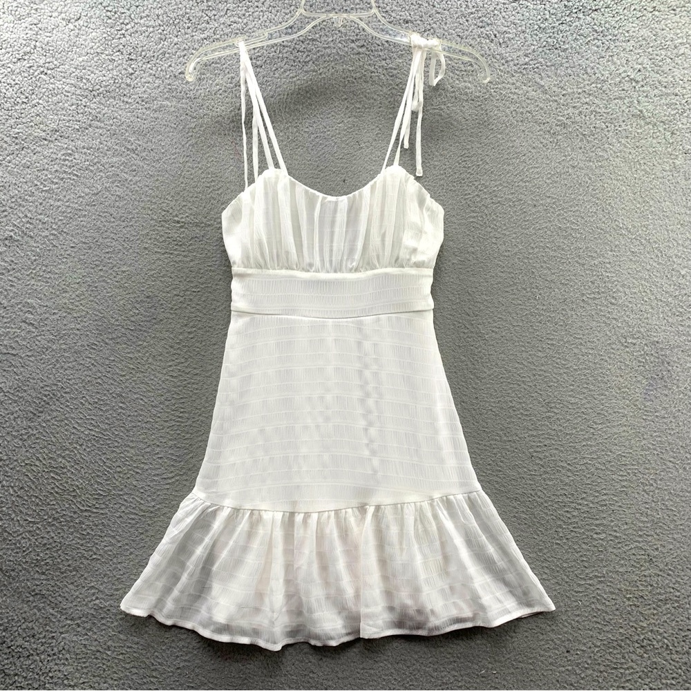 NWT Speechless Junior Women Spaghetti Strap Chiffon Mini Dress White Size S